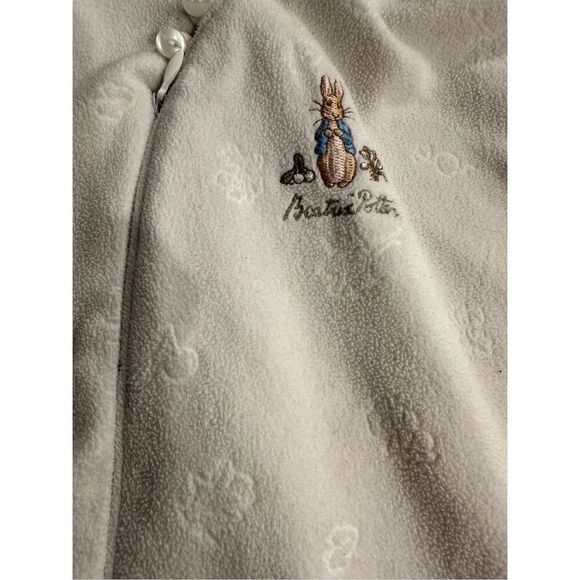 Beatrix Potter fleece footie sz 6-9 months cream unisex zip vintage pjs - Picture 3 of 6